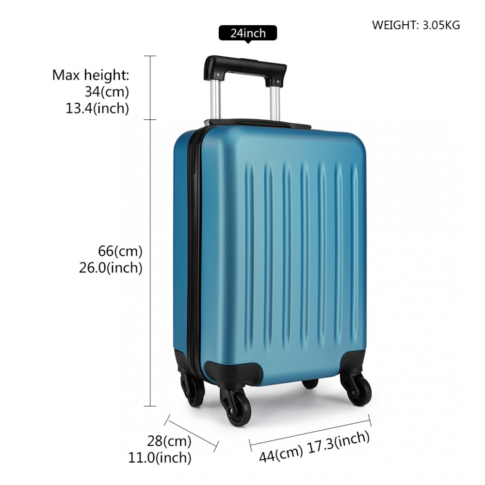 K1872LKONO ABS HARD SHELL 24 INCH SUITCASE WITH SPINNING WHEELS